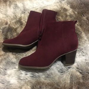 Burgundy Suede Old Navy Booties